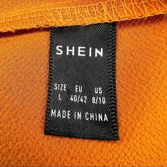 8/10 Shein Orange Pumpkin Short Sleeve Blouse V Neck Top - Picture 8 of 8